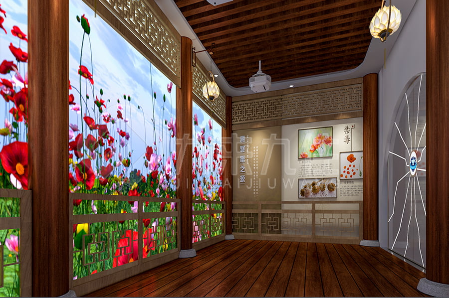 禁毒示范展館，高科技禁毒防艾展廳，展廳設(shè)計平面圖