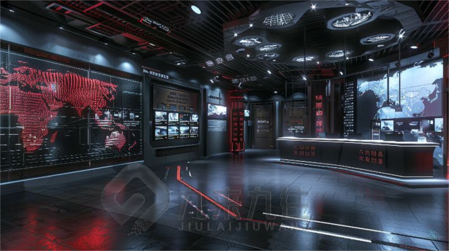 沉浸式國防宣教展廳設計,高科技軍事展覽館建設,智能國防教育展館設計公司