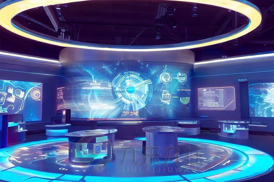 數(shù)字化集團文化體驗館設計,現(xiàn)代企業(yè)展廳施工方案,多媒體互動展示館建設