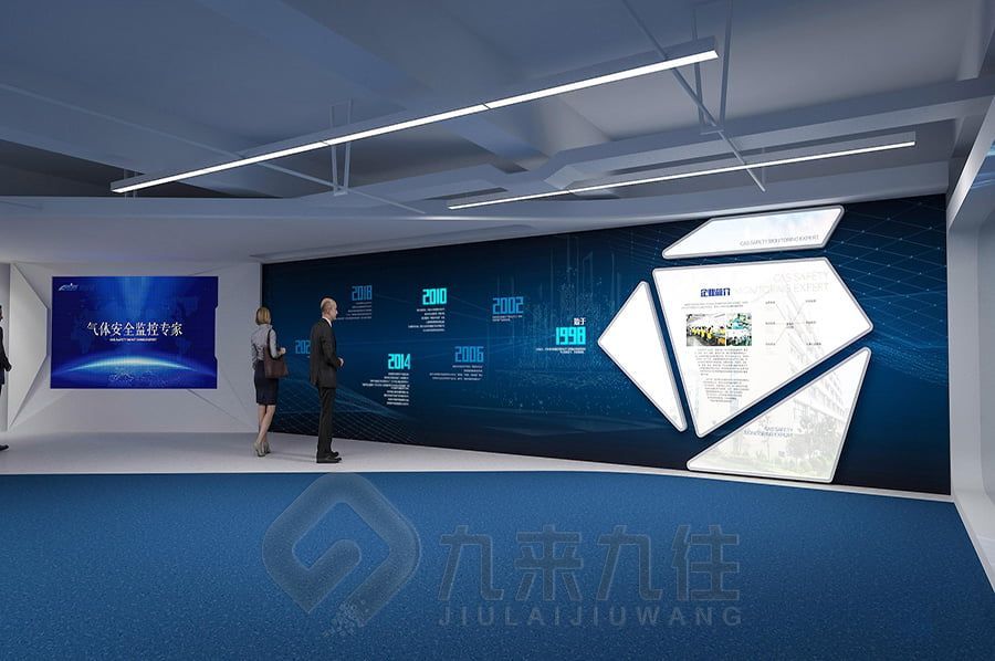 多媒體企業(yè)文化展廳施工圖,數(shù)字化企業(yè)展館設計,智能互動展覽館建設