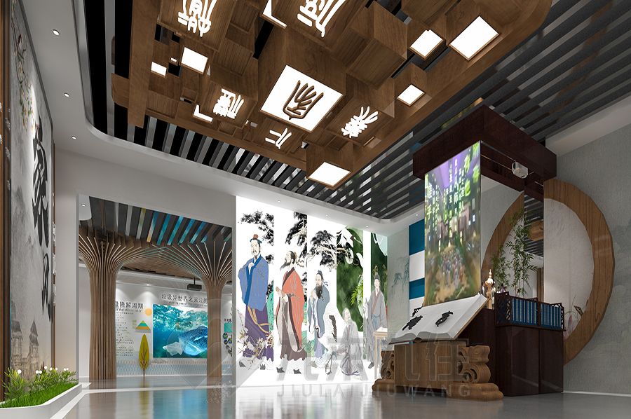 創(chuàng)意家風家訓展覽館設計,現(xiàn)代展館施工技術,數字化展覽館裝修風格