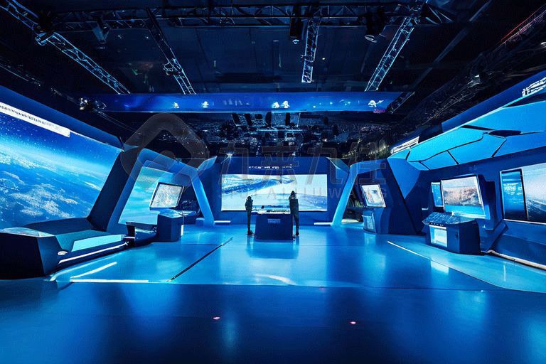 區(qū)人武部國(guó)防教育基地設(shè)計(jì)效果圖，高科技國(guó)防教育館方案，多媒體國(guó)防教育展廳設(shè)計(jì)公司