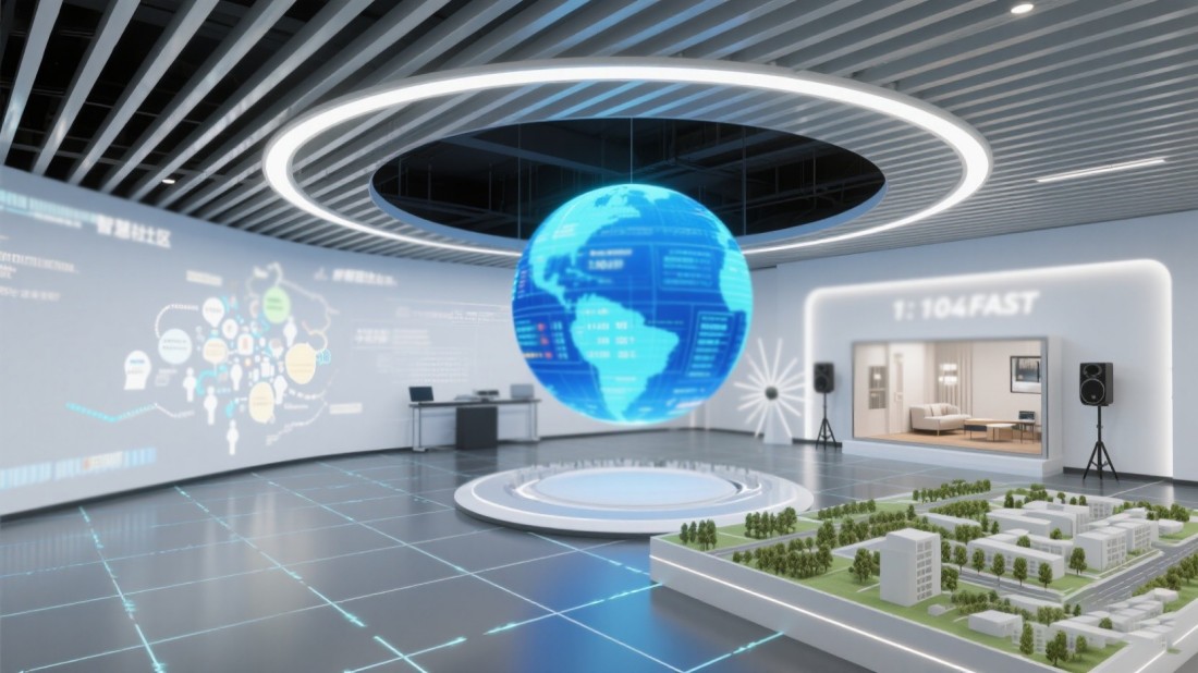 多媒體公司展廳設(shè)計效果圖